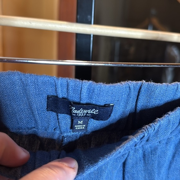 Madewell Shorewalk Cover-Up Blue Linen Blend Pants Size Medium - Picture 7 of 11